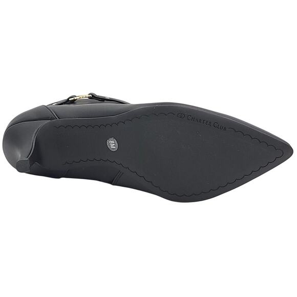 Charter Club Women Ulyssa Kitten Heel Ankle Booties Size US 8M Black PU - Picture 5 of 5